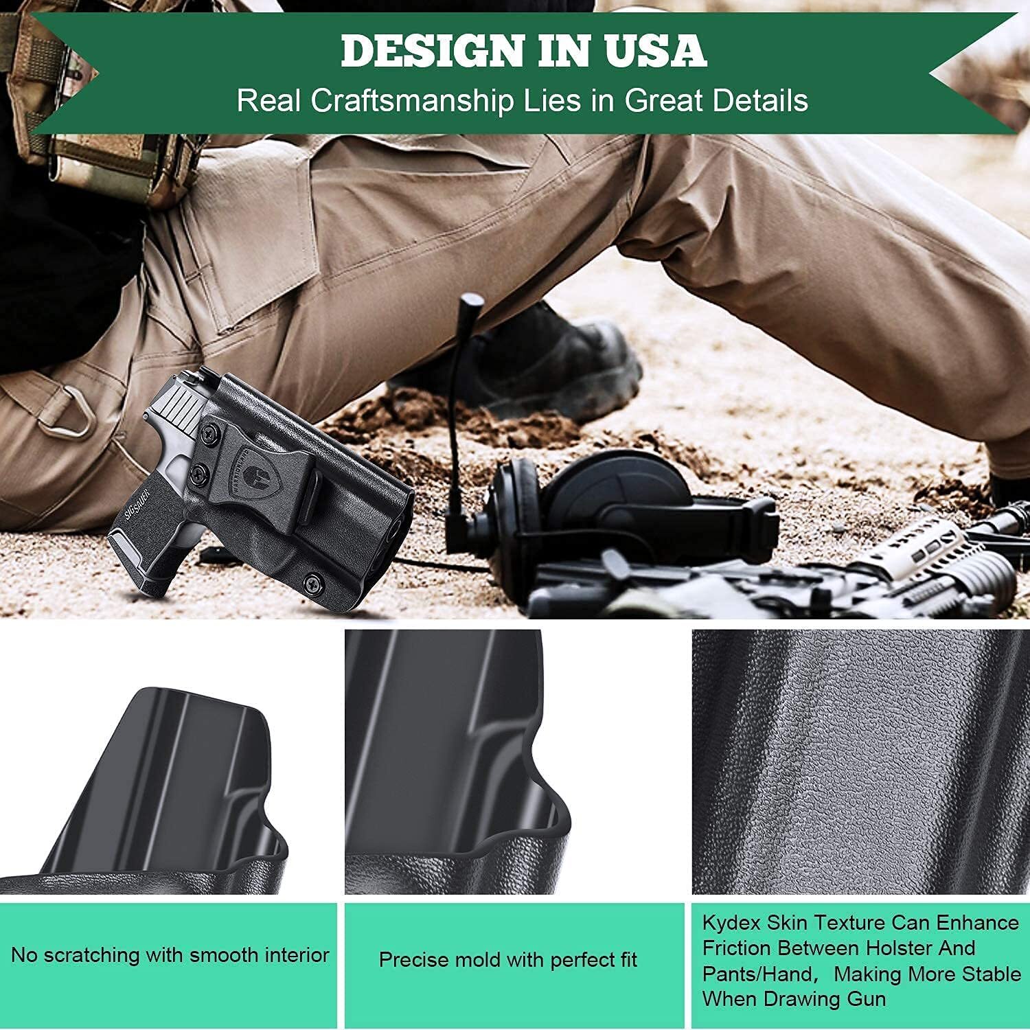 IWB KYDEX Holsters Fit Sig Sauer P365/P365 SAS/P365X/Sig Sauer P365XL Pistol