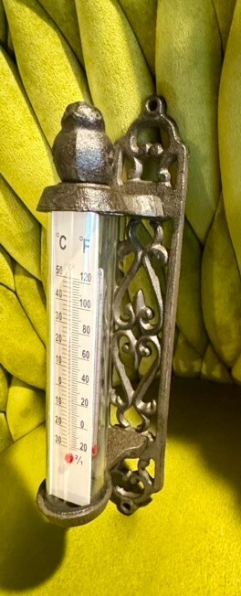 Metal Cast Iron Thermometer Bird Wall Indoor Outdoor Farmhouse Garden Decor NEW