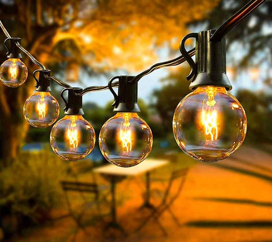 25 Pack G40 Outdoor Patio Globe Replacement Bulbs Clear C7 E12 Base Patio Lights