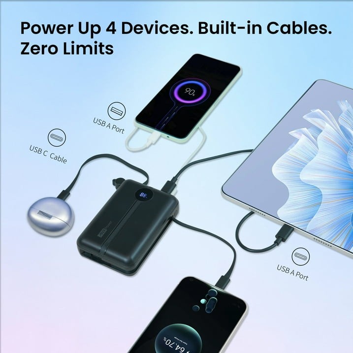 20000mAh Power Bank Fast Charging Battery LCD Digital Display Large Capacity