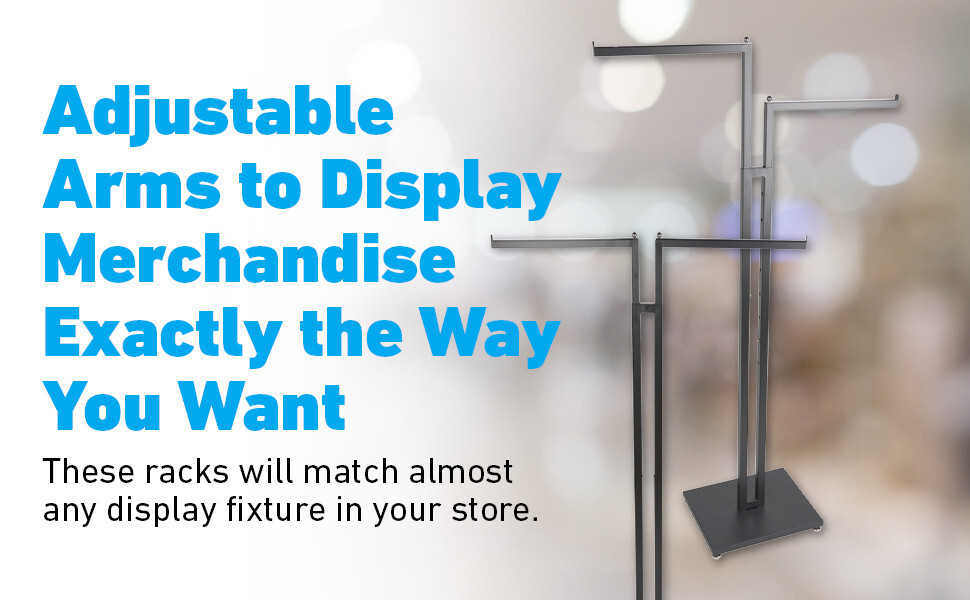 Clothes Rack Two Way 2 Straight Arms Clothing Retail Display Black 72" Metal