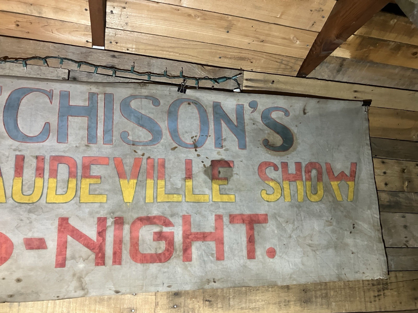 Antique Vaudeville Show Banner Vintage