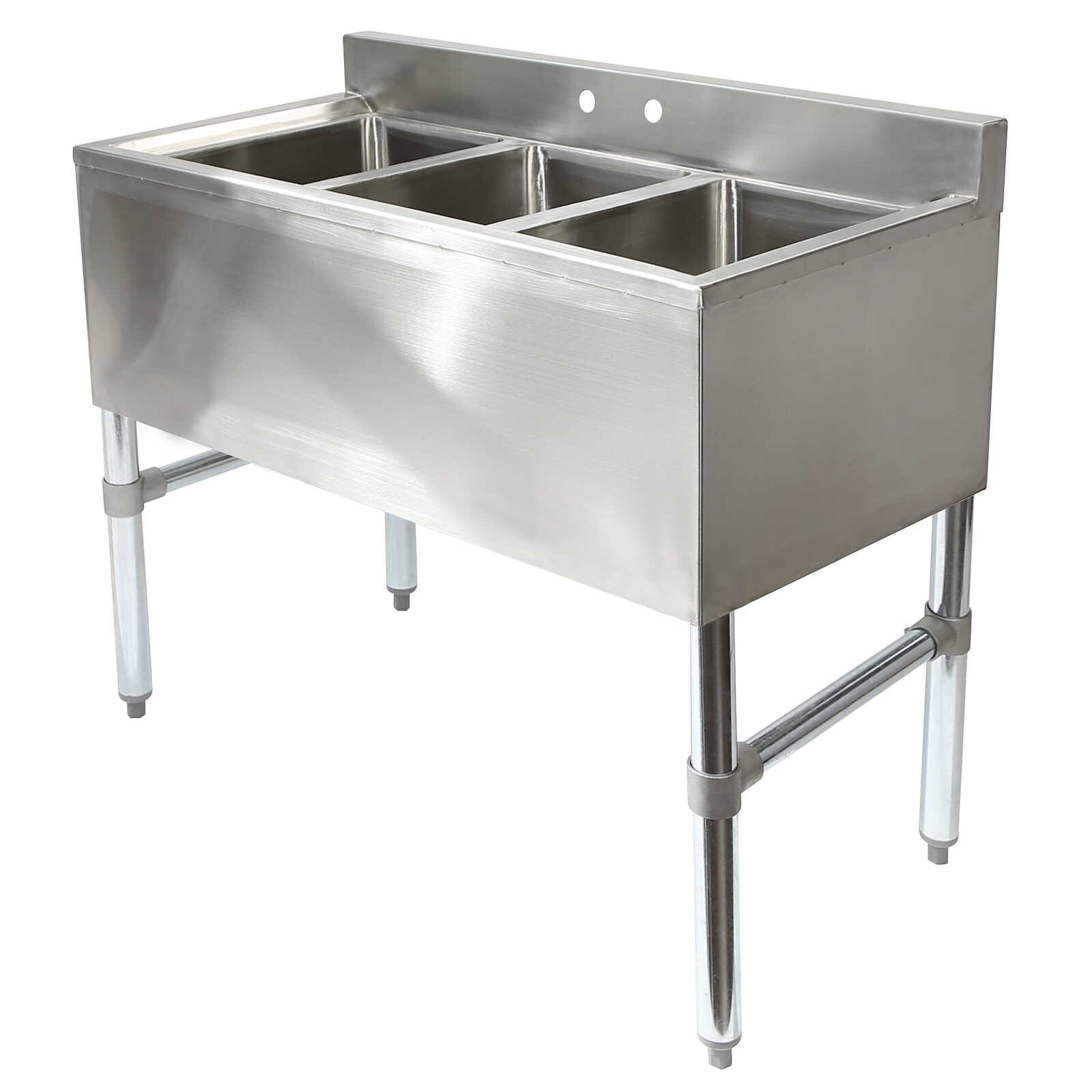 Three 3 Compartment Stainless Steel Commercial Kitchen Bar Sink