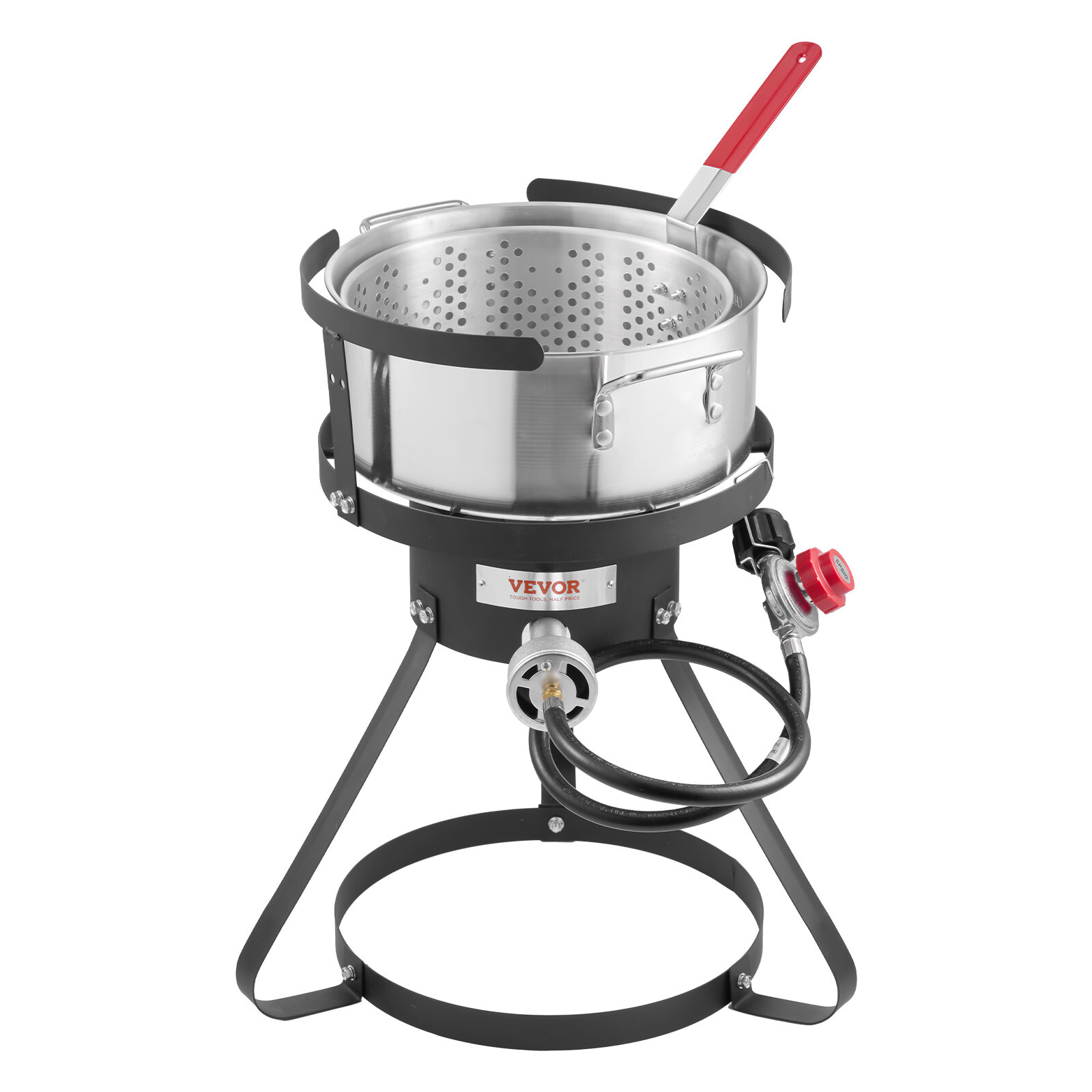 Outdoor Propane Deep Fryer w/ 10Qt Fryer Pot Strainer Basket Aluminum Pot