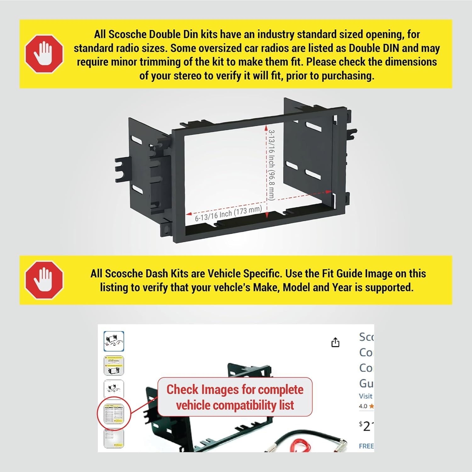 ICGM8BN Double DIN Radio Installation Dash Kit Compatible with Select 1992-2012