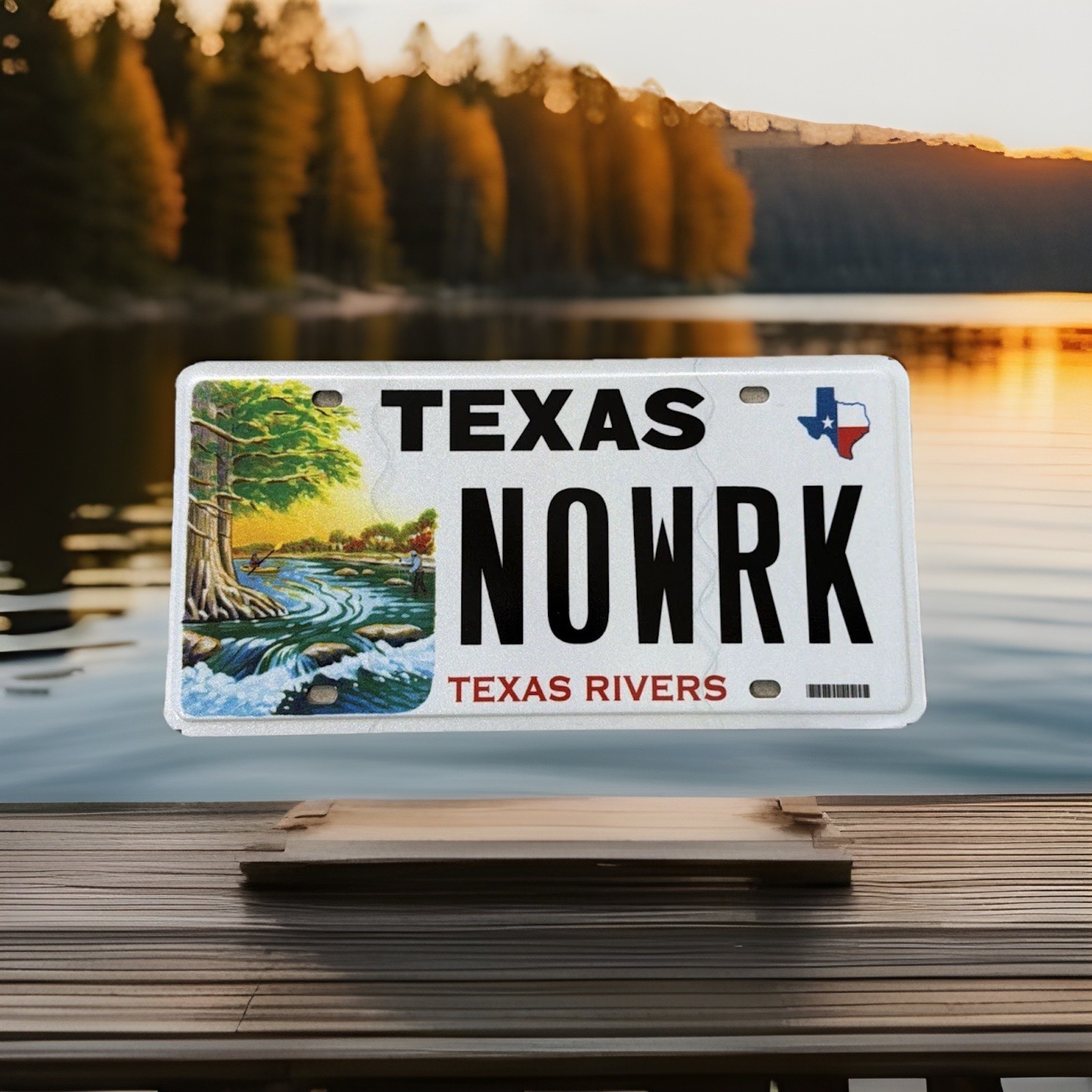 Expired Texas License Plate Rivers Outdoor Fishing Vanity NOWRK