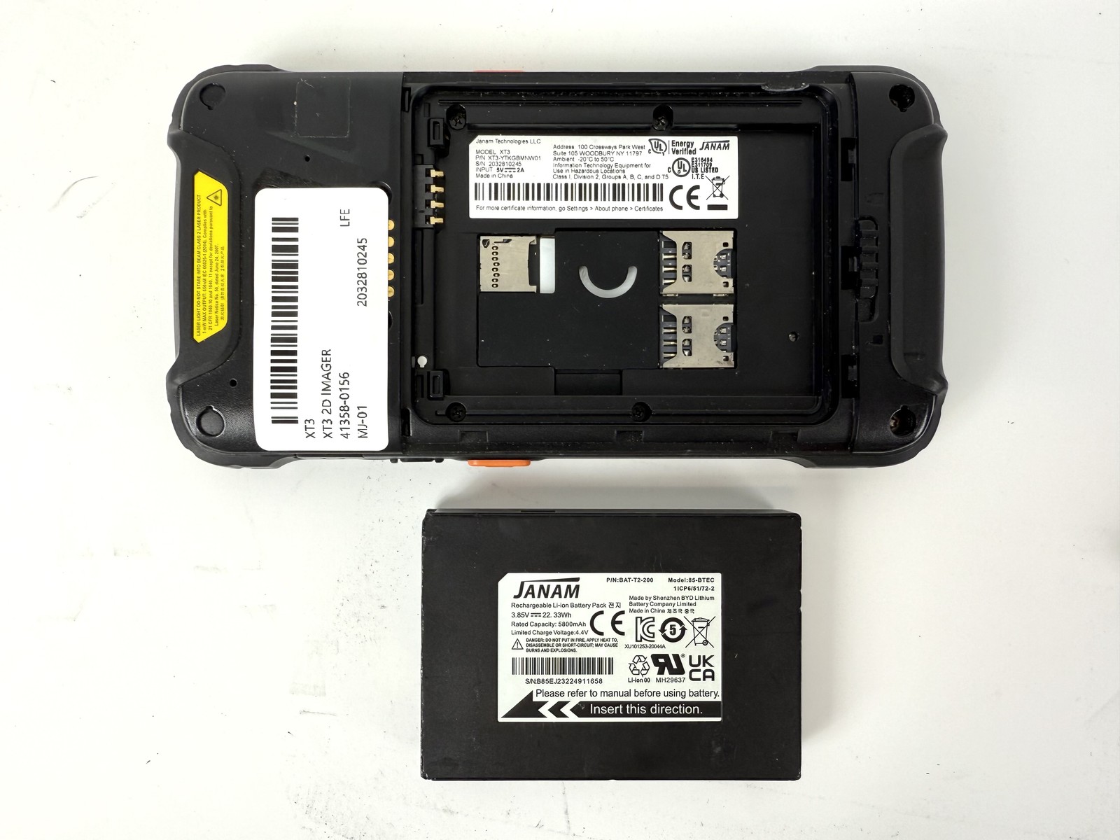 Lot of 4 - Janam XT3 Touch Computer Barcode Scanner w/ Batteries & Cradle