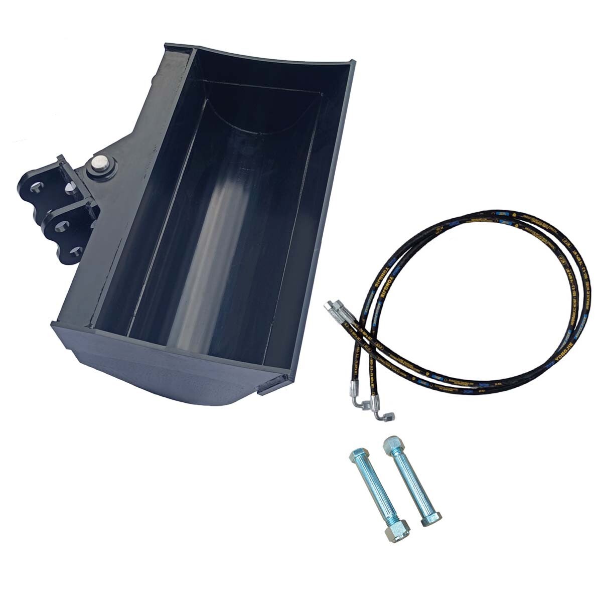 600mm Tilting Bucket Attachment for 0.8-1.8ton Mini Excavator with Hoses Pins