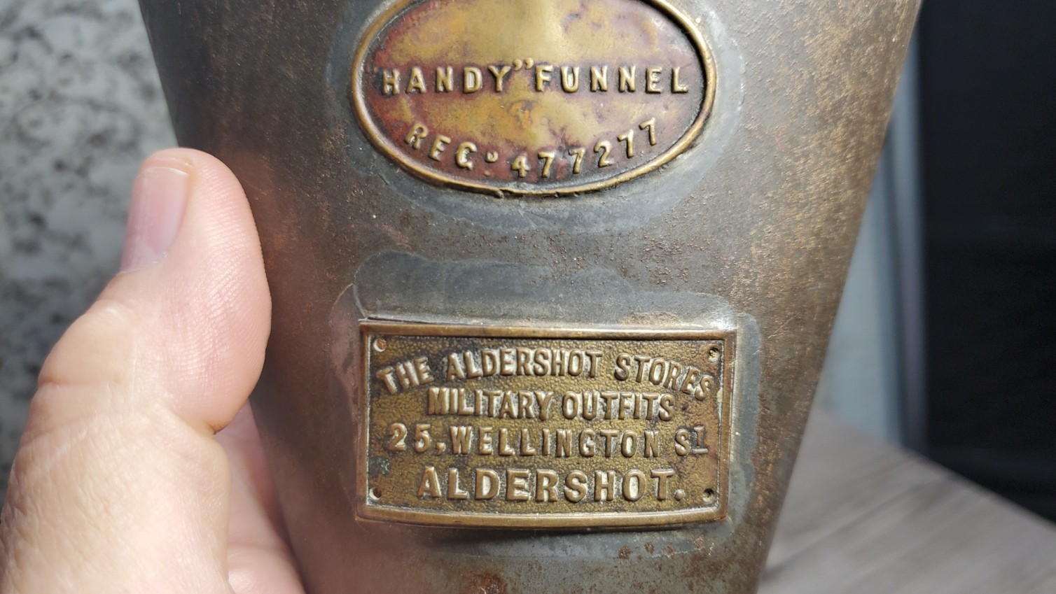 WWI British Trench Lantern Fueling Funnel Handy Funnel Aldershot England