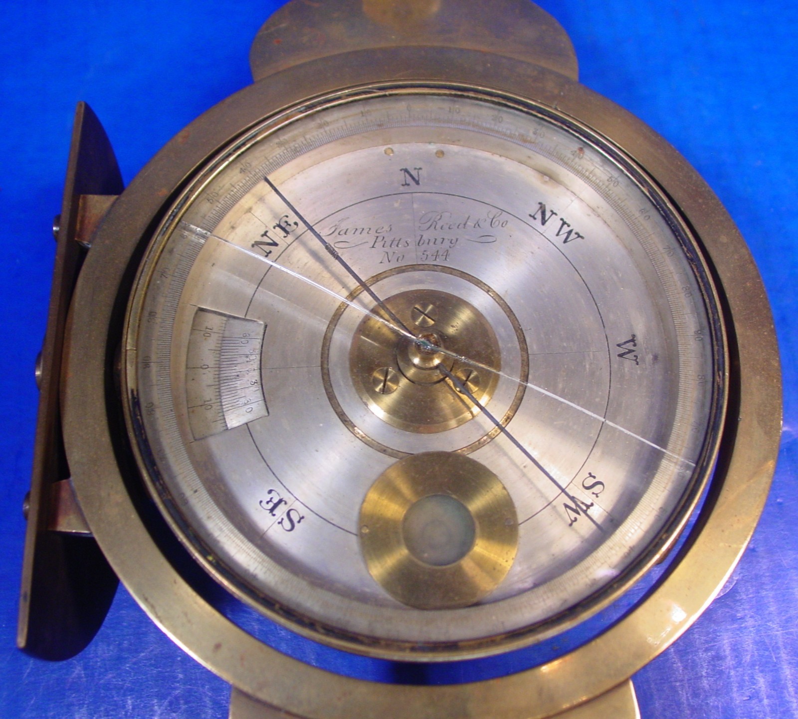 1870 James Reed Gimballed Mining Compass - RARE American Compass