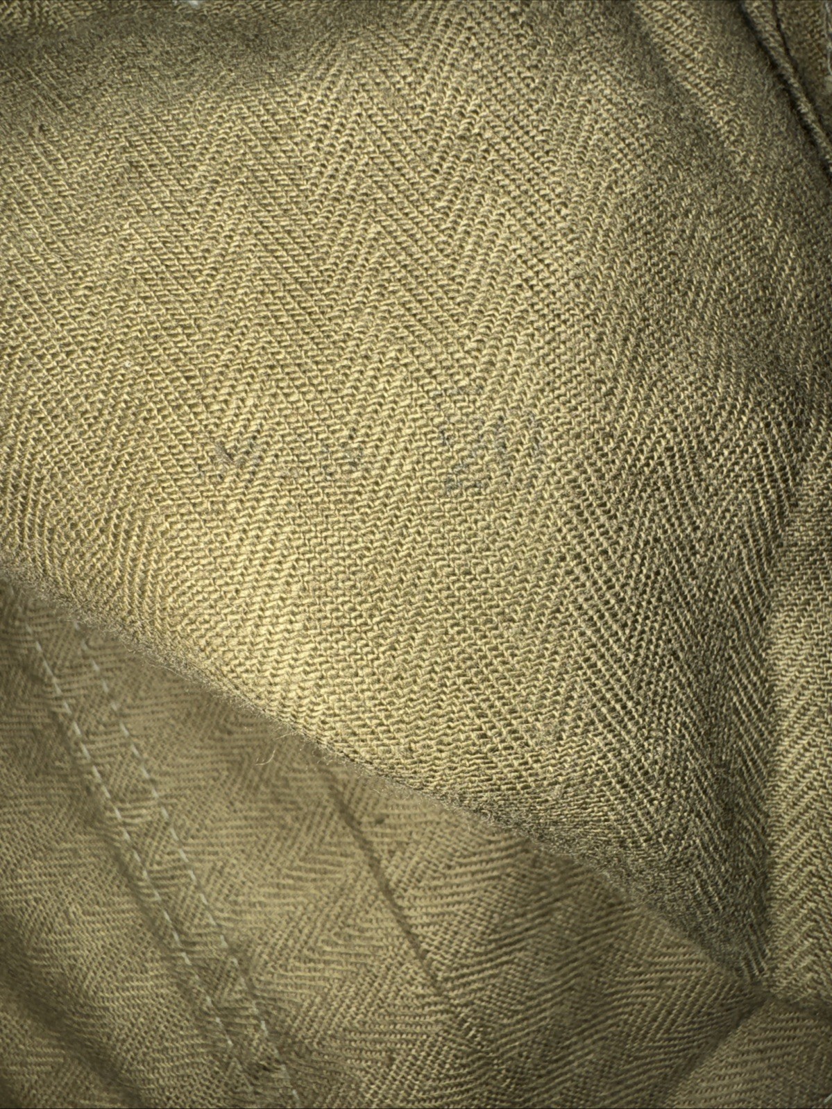 Vintage Military HBT Pants Trousers Sz 31x32 Faded Gusset Maker Unknown