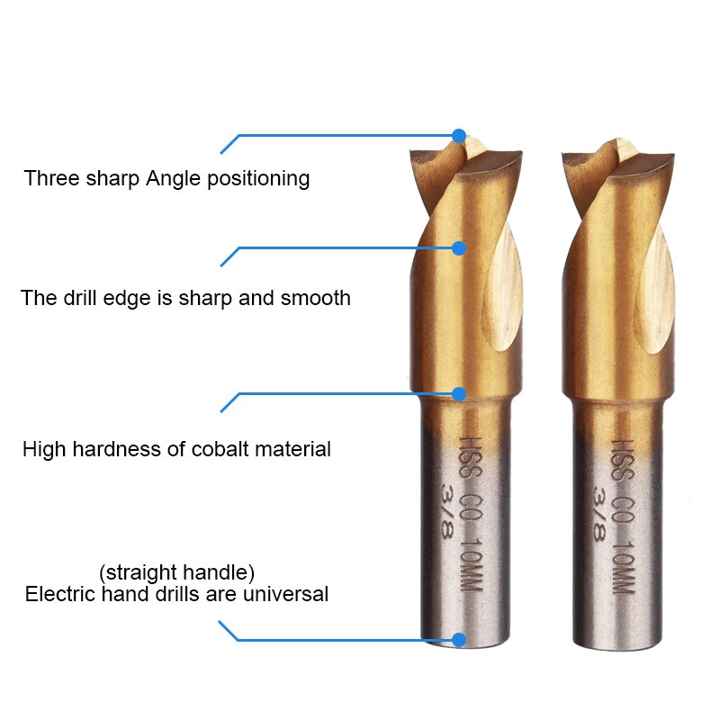 5pc 3/8" 10mmSpot Weld Drill Bits HSS Titanium Coated Cobalt Spot Cutter Set