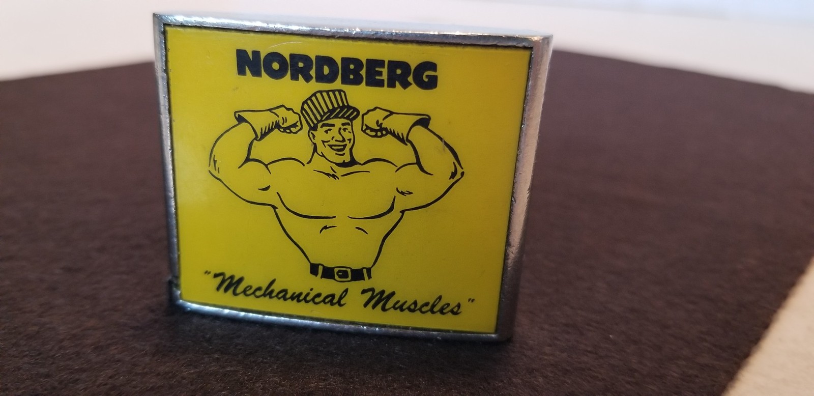 Vintage Nordberg Mechanical Muscles Barlow Advertising Tape Measure