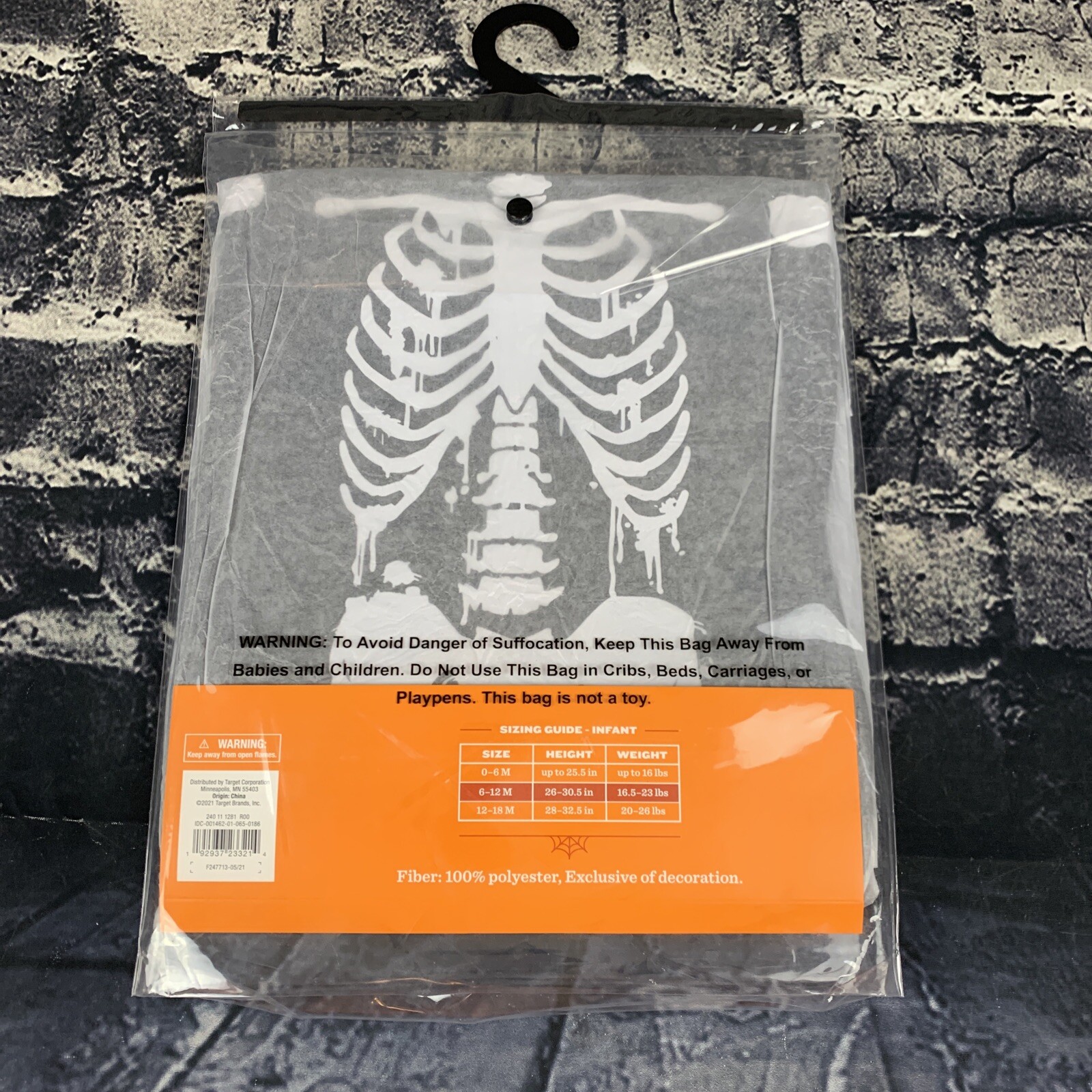 Hyde & Eek 6-12 Month Skeleton Hooded Costume Jumpsuit