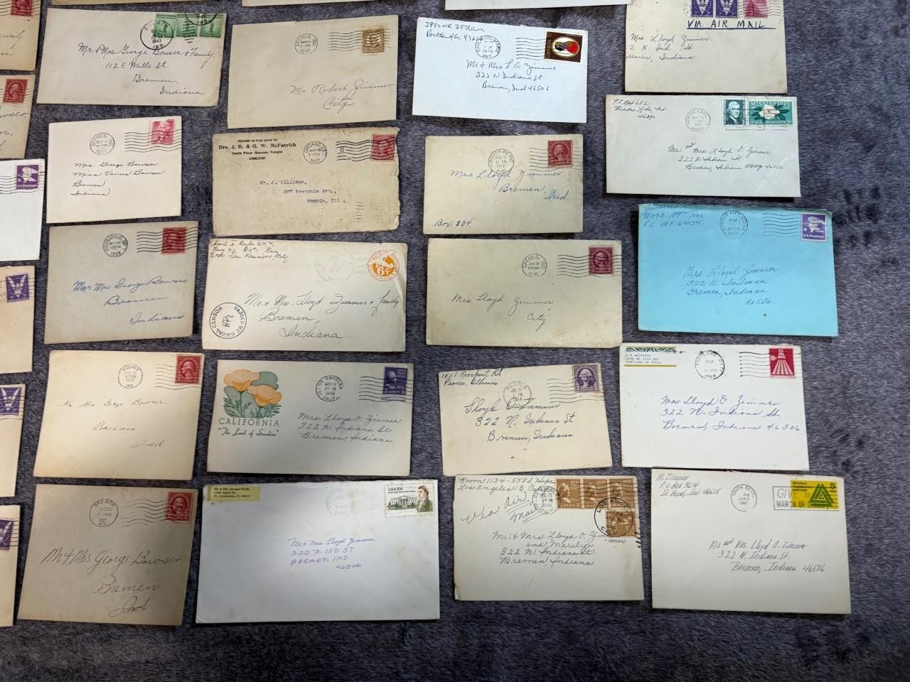 200+ Vintage Stamped Envelopes w/ Gladiolus Flower Gardens Related Letters