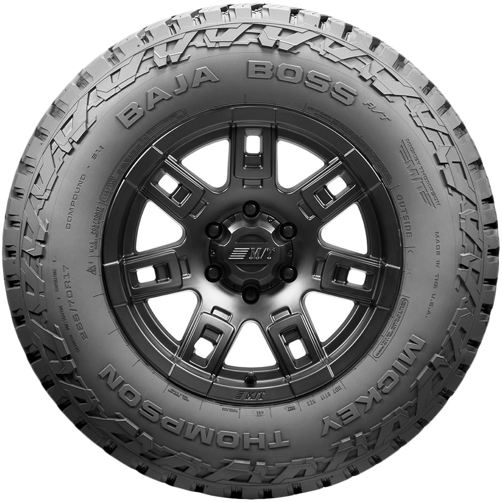 (QTY 4) 265/70R17 Mickey Thompson Baja Boss A/T 116T XL Black Wall Tires