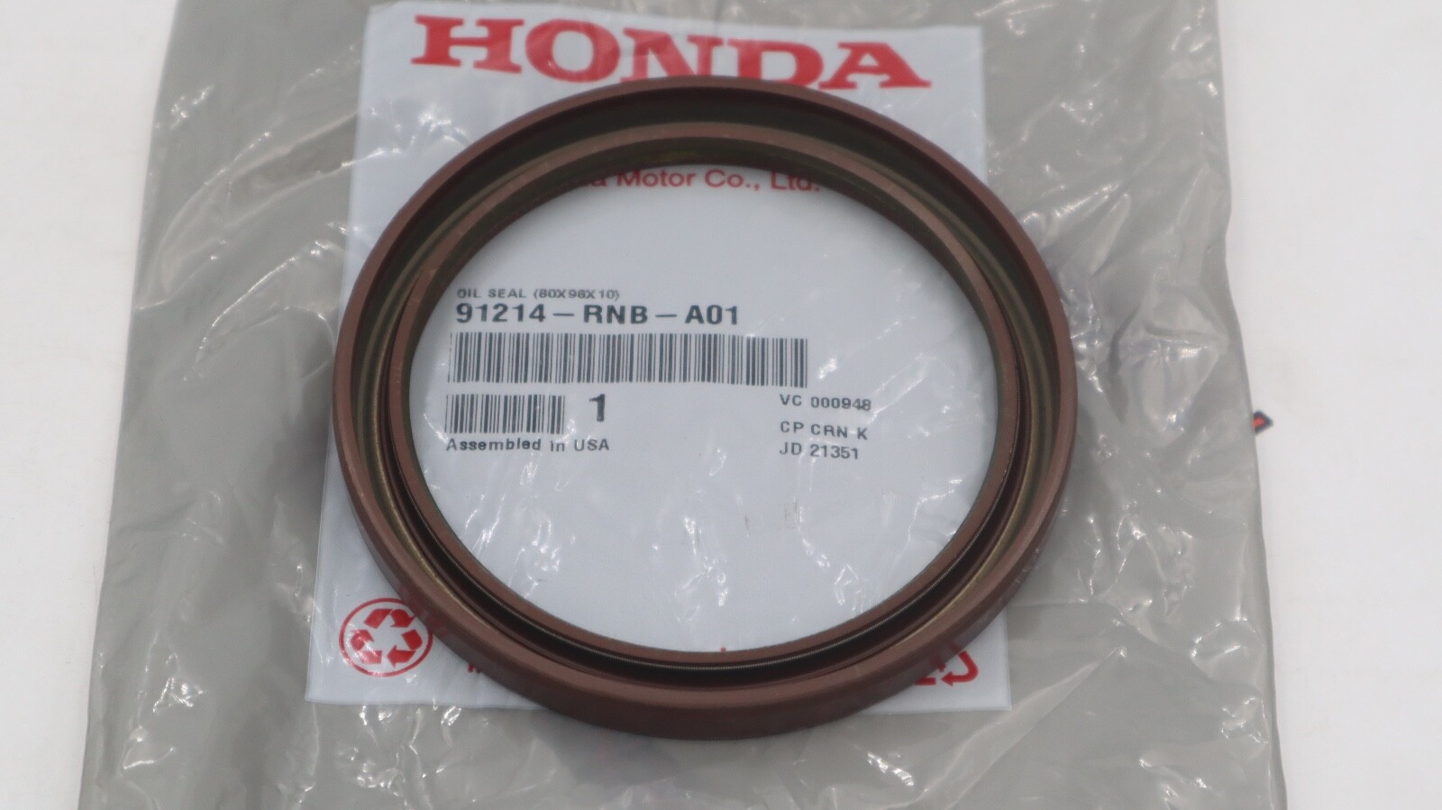 OEM HONDA RSX K20 TYPE S CIVIC SI TSX ACCORD CR-V CRANKSHAFT REAR MAIN SEAL RNB
