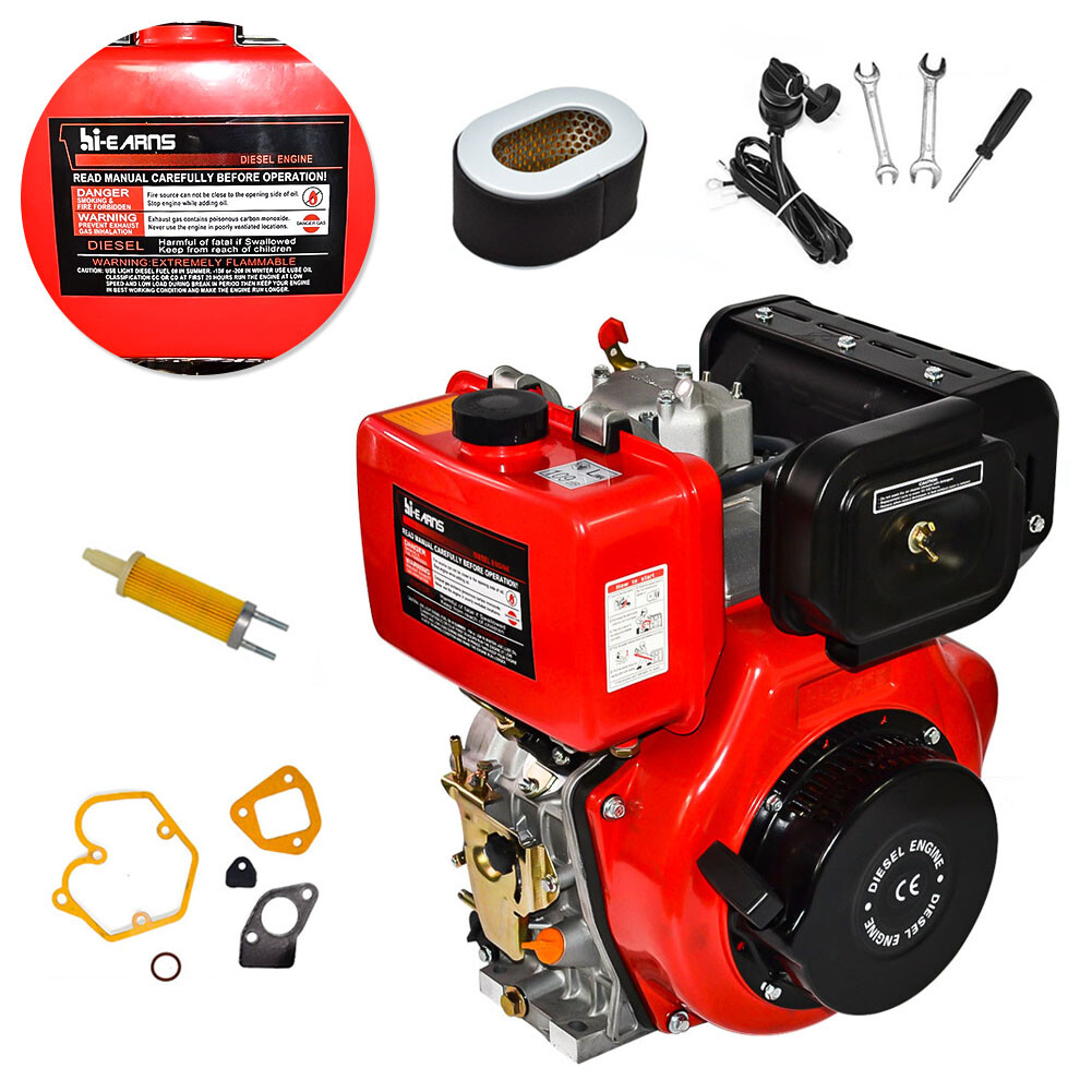 10HP Diesel Engine 4 Stroke Air-cool Recoil Electric Start Single Cylinder 411CC