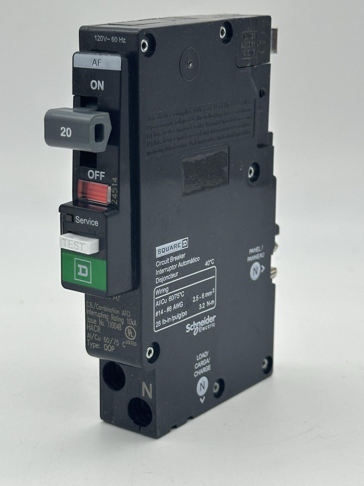 10 PCS -Square D QO120PAF-QO120PCAFI- Arc-fault Circuit Breaker 120v 20A 1P NEW