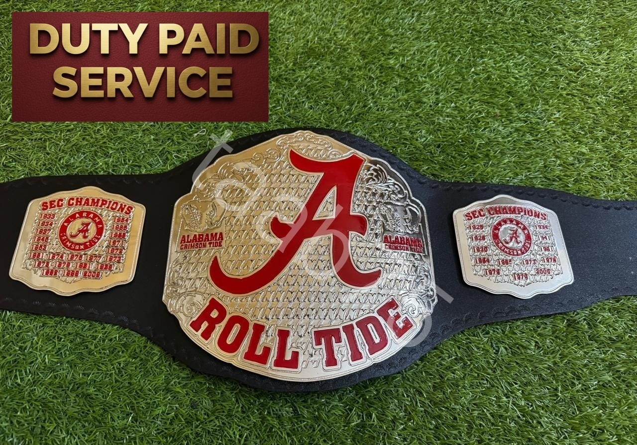 New Alabama Roll Tide Legacy Title Championship Belt Adult Size 2mm Brass
