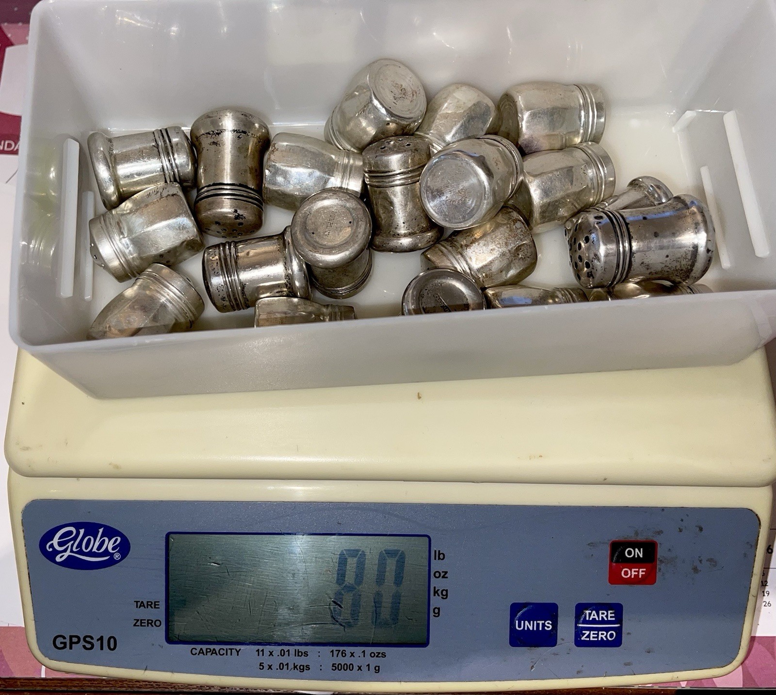 LOT of 20 Sterling Silver Salt & Pepper Mini Shakers 80 Grams ☚☚☚☚👀