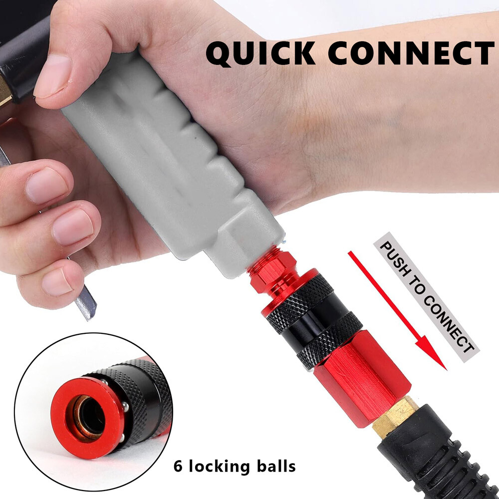 14pcs Heavy Duty Quick Coupler Set Air Hose Connector Fittings 1/4 NPT Tools Kit