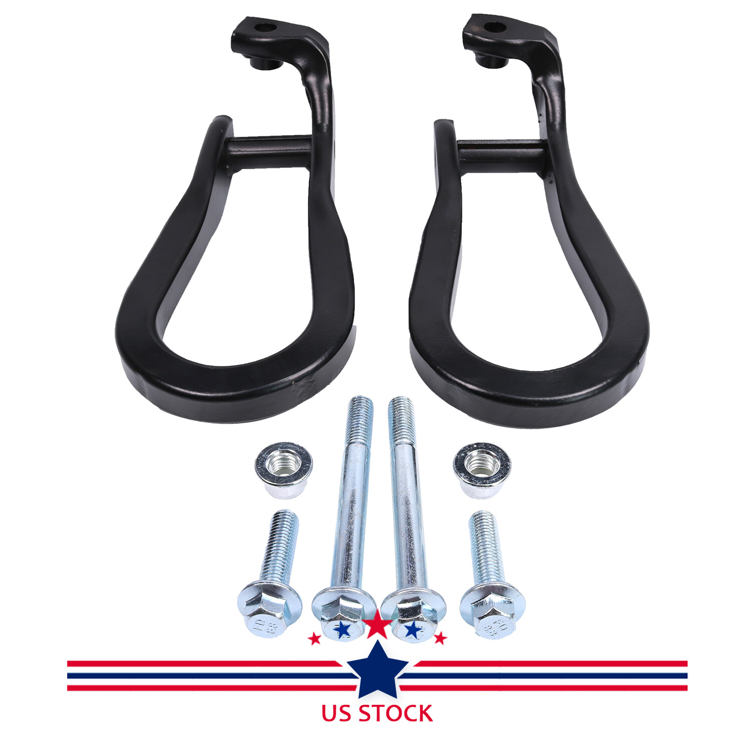 Pair Black Tow Hooks Kit 84072464 For 2015-2019 Silverado Sierra 2500HD & 3500HD