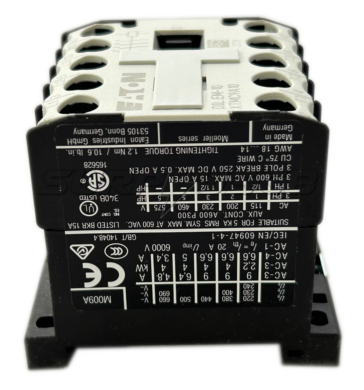 Eaton XTMC9A10U Full Voltage Non-Reversing Contactor, 8.80 Amp, 24 Vac Coil, 3P