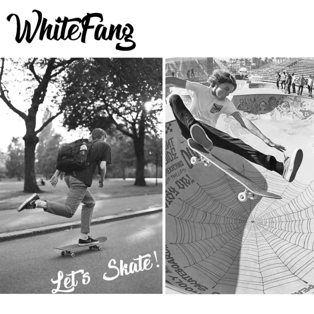 WhiteFang Skateboards, Complete Skateboard 31 x 7.88, 7 Layer Canadian Maple