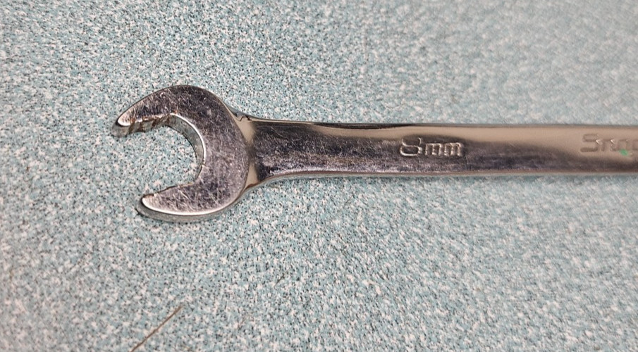 Snap-on SOEXM8 8mm Combination Wrench Chrome Alloy Steel Metric Silver