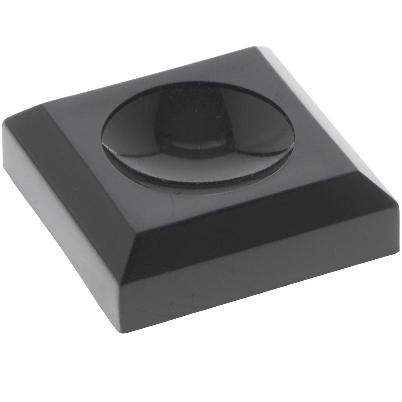 Plymor Black Acrylic Square Base For Sphere, 0.875" W x 0.25" H (0.5" Circle)