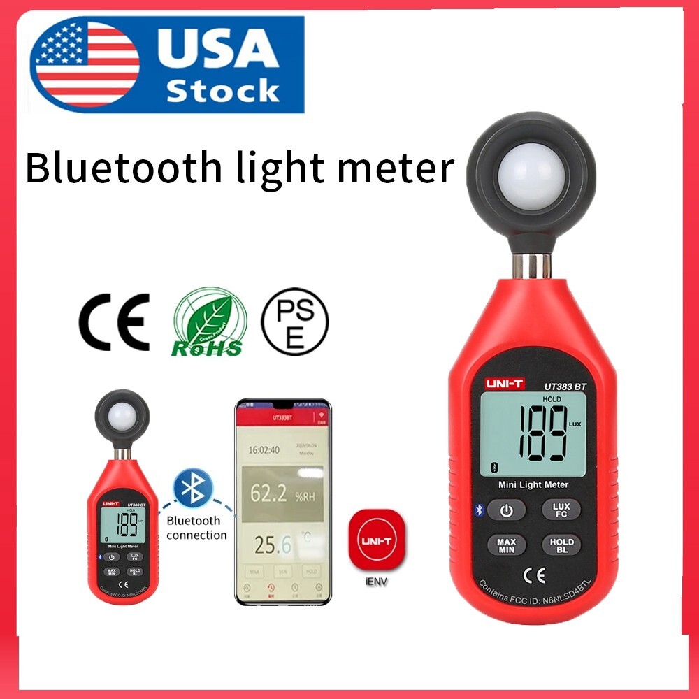 UNI-T Digital Bluetooth Illuminometer Light Meter Luxmeter 199900Lux UT383BT