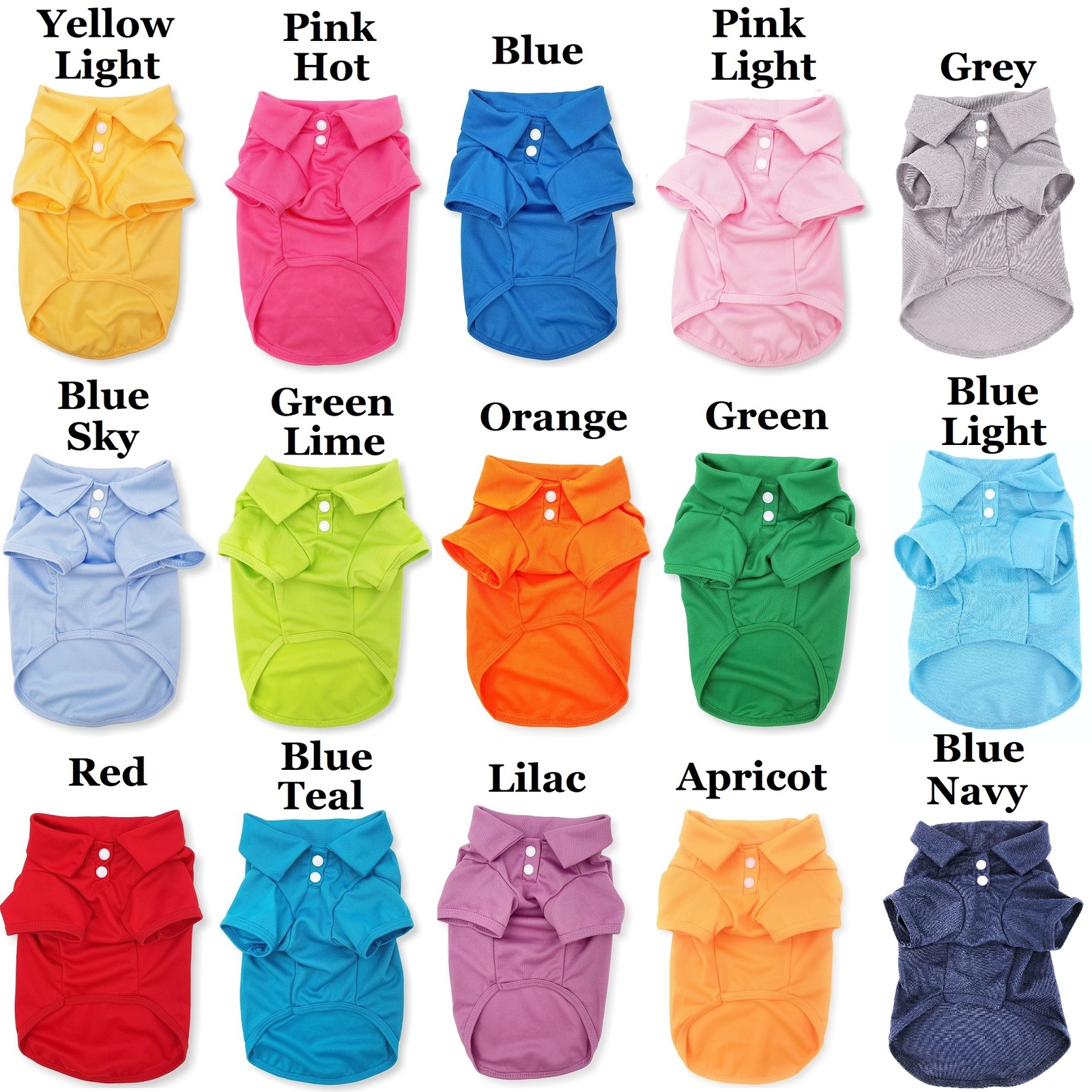 Cute Dog Puppy Cat Polo Shirt T-Shirt Solid Clothes Apparel For SMALL Pet XXS- M