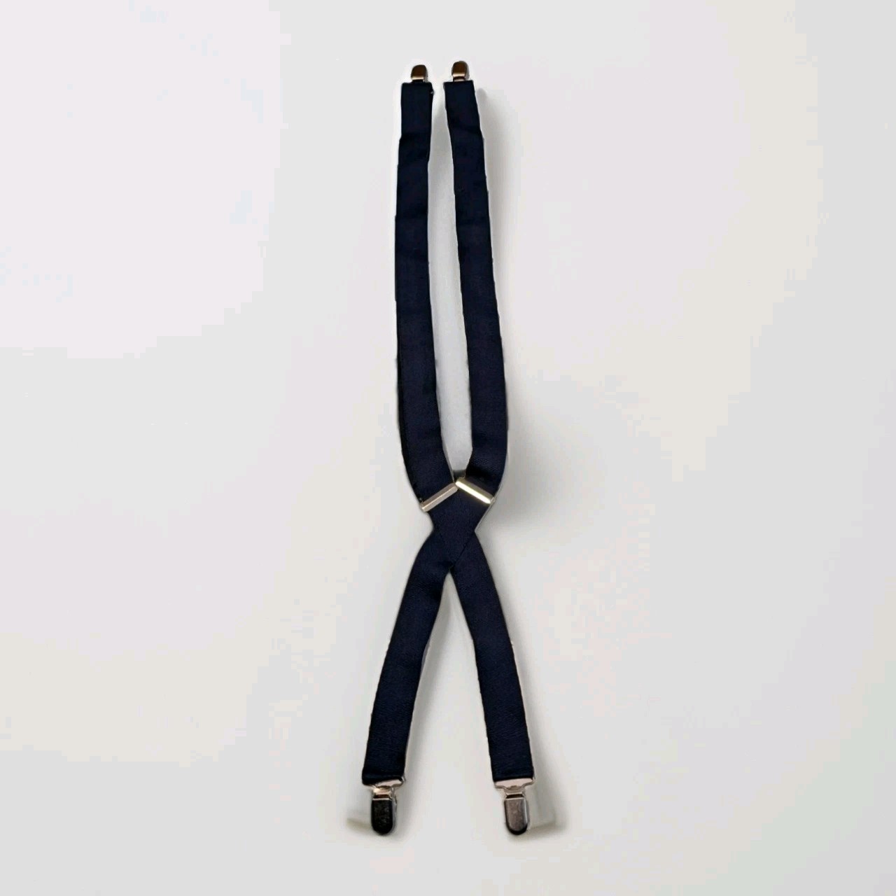 Youth/Teen Front To Back 4 Clip Suspenders Unbranded Navy Blue 1-3/8" Wide