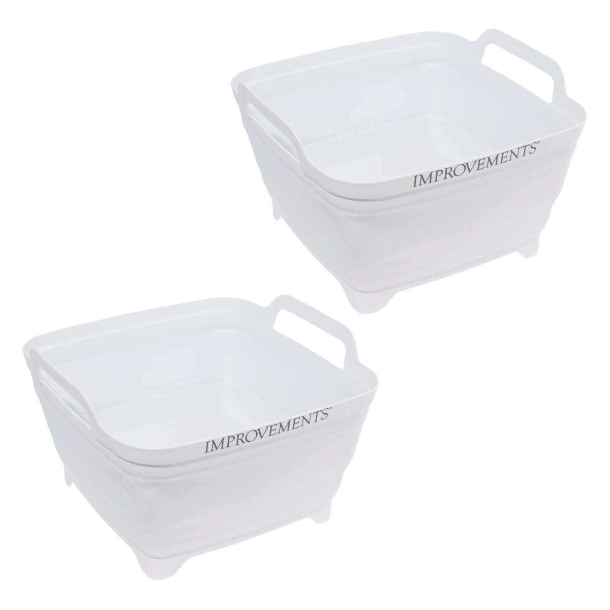 Improvements 2-Gallon Collapsible Tubs with Drain Spouts BPA Free White 2-pack