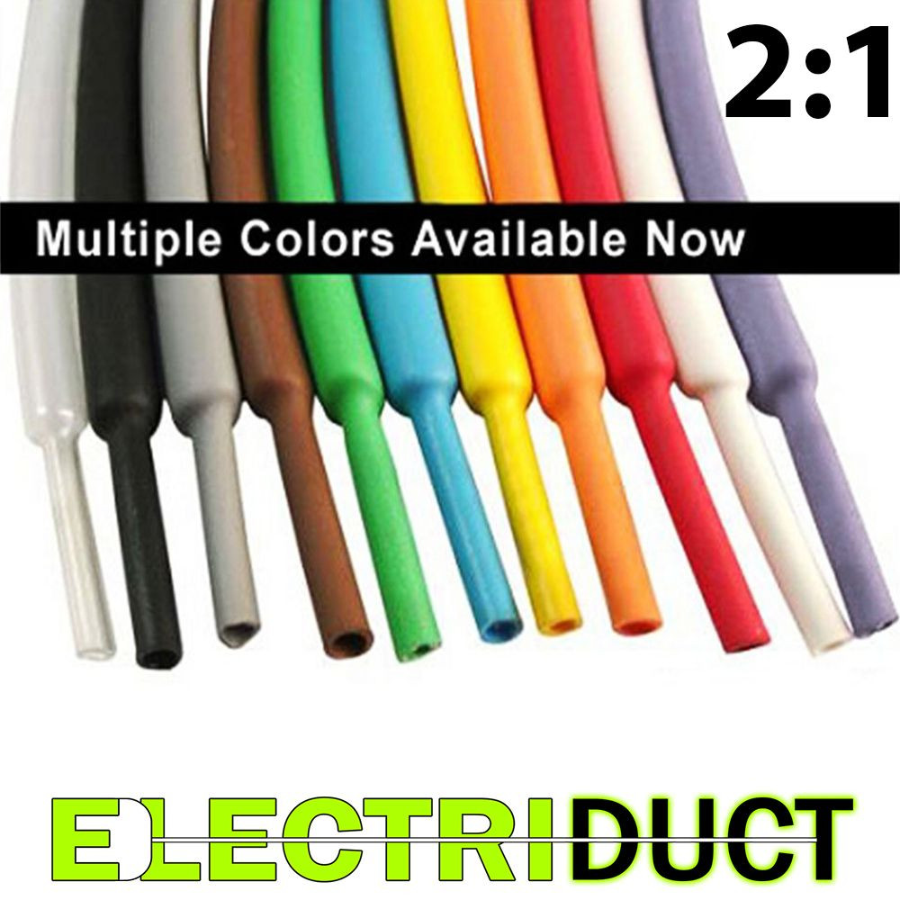 Electriduct 2:1 Heat Shrink Tubing Polyolefin - 100 Feet Spools - 3/64" to 4"