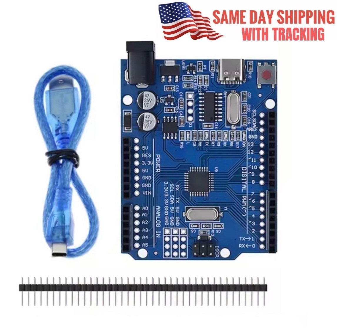 UNO R3 Dev Board SMD Atmega328P CH340 Compatible with Arduino Type C USA