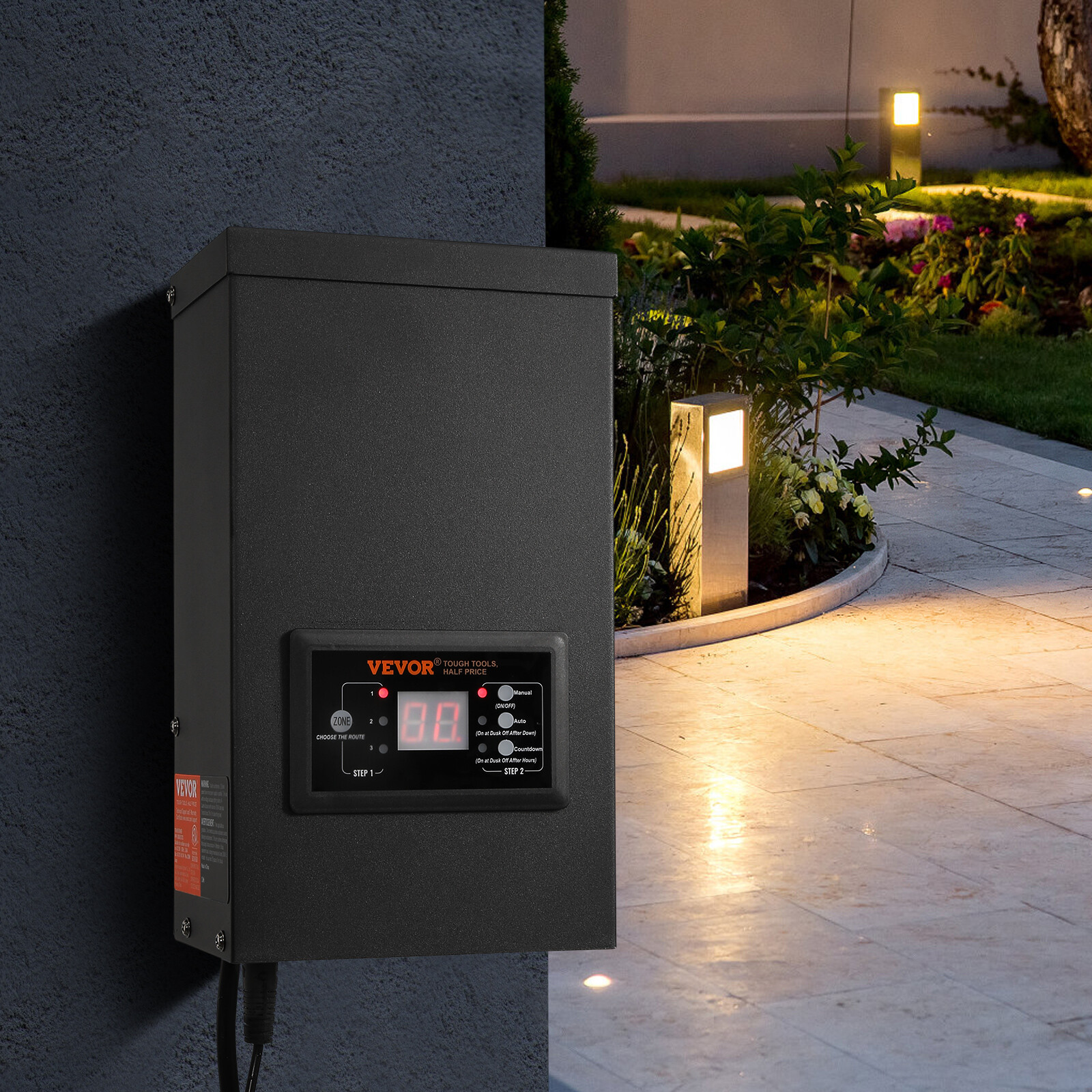 VEVOR 300W Low Voltage Landscape Transformer with Timer and Photocell Sensor