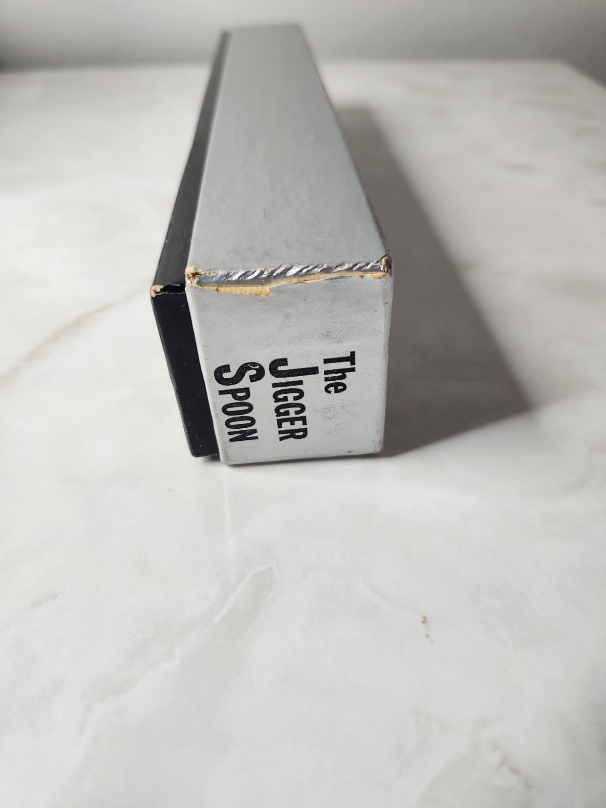 BOXED Vintage Silver Bar Spoon with Bell End Jigger 10.5"