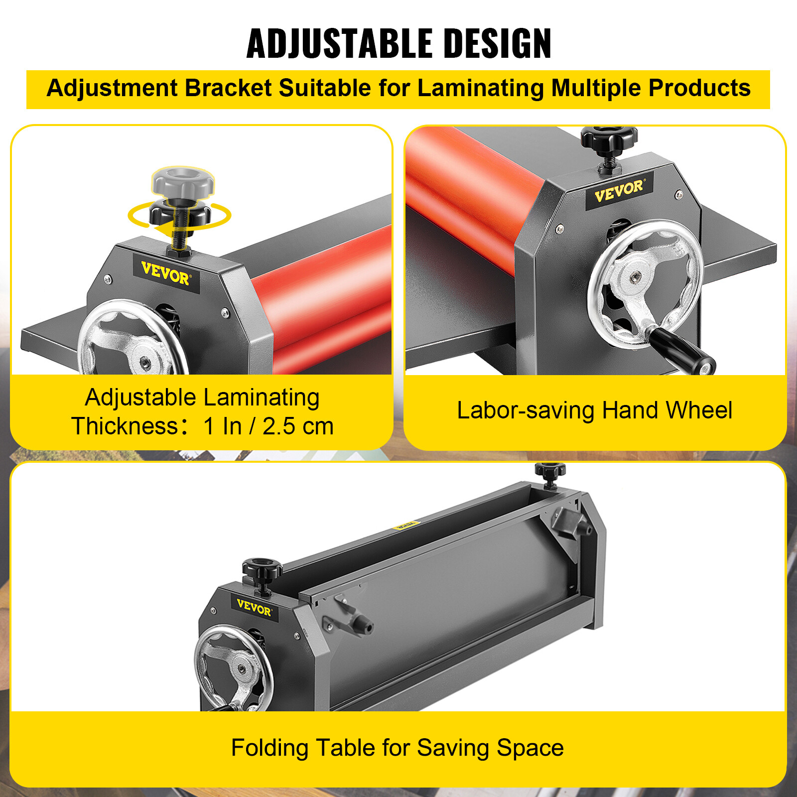 VEVOR 29.5" 750mm Manual Laminator Cold Roll Laminating Machine Vinyl Photo Film