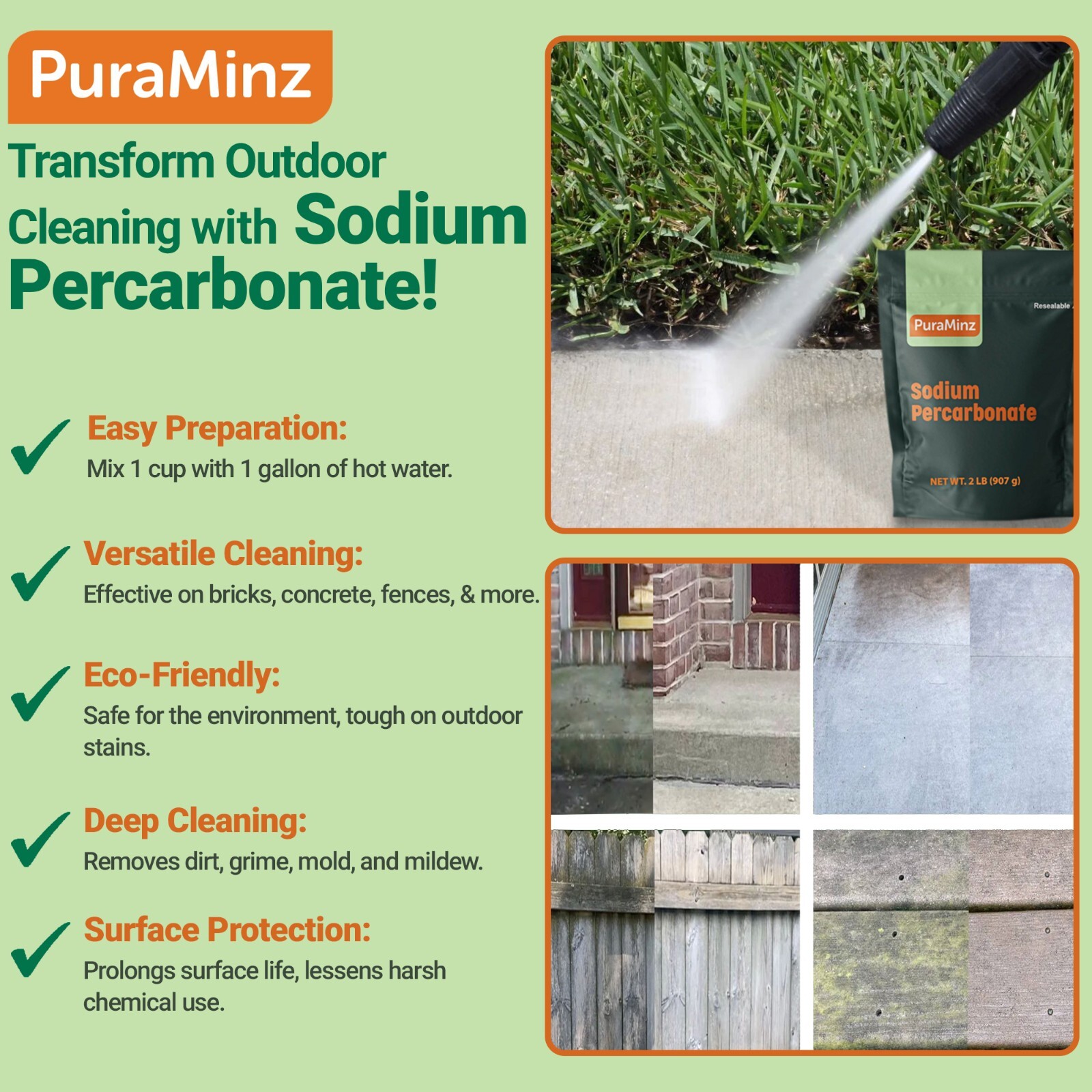 Sodium Percarbonate -5 LB Oxygen Bleach/Solid Hydrogen Peroxide- MutliPurpose
