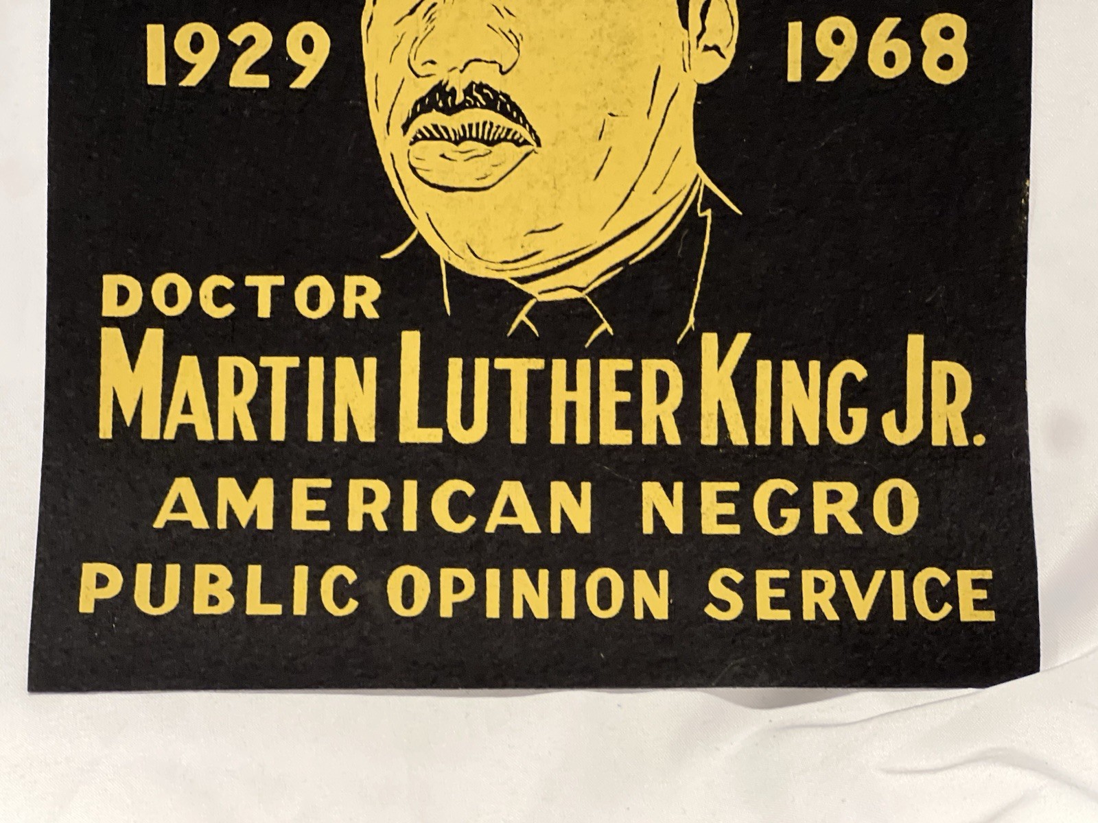 Vintage 1960’s JFK & Martin Luther King Civil Rights Memorial Felt Banner 2 Side