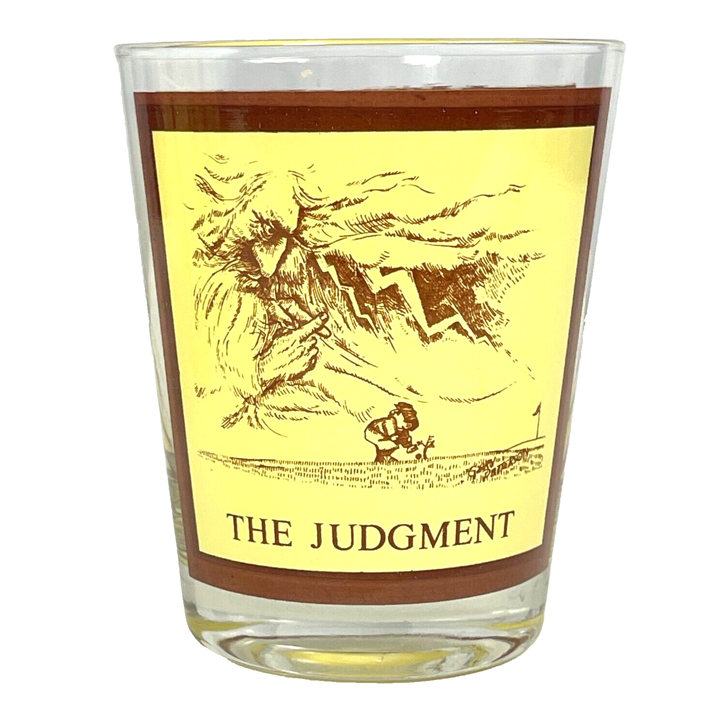 Golf Pro Judgement Hook Shot In Rough 4 Vtg Cocktail Rocks Glass Lot Patterson
