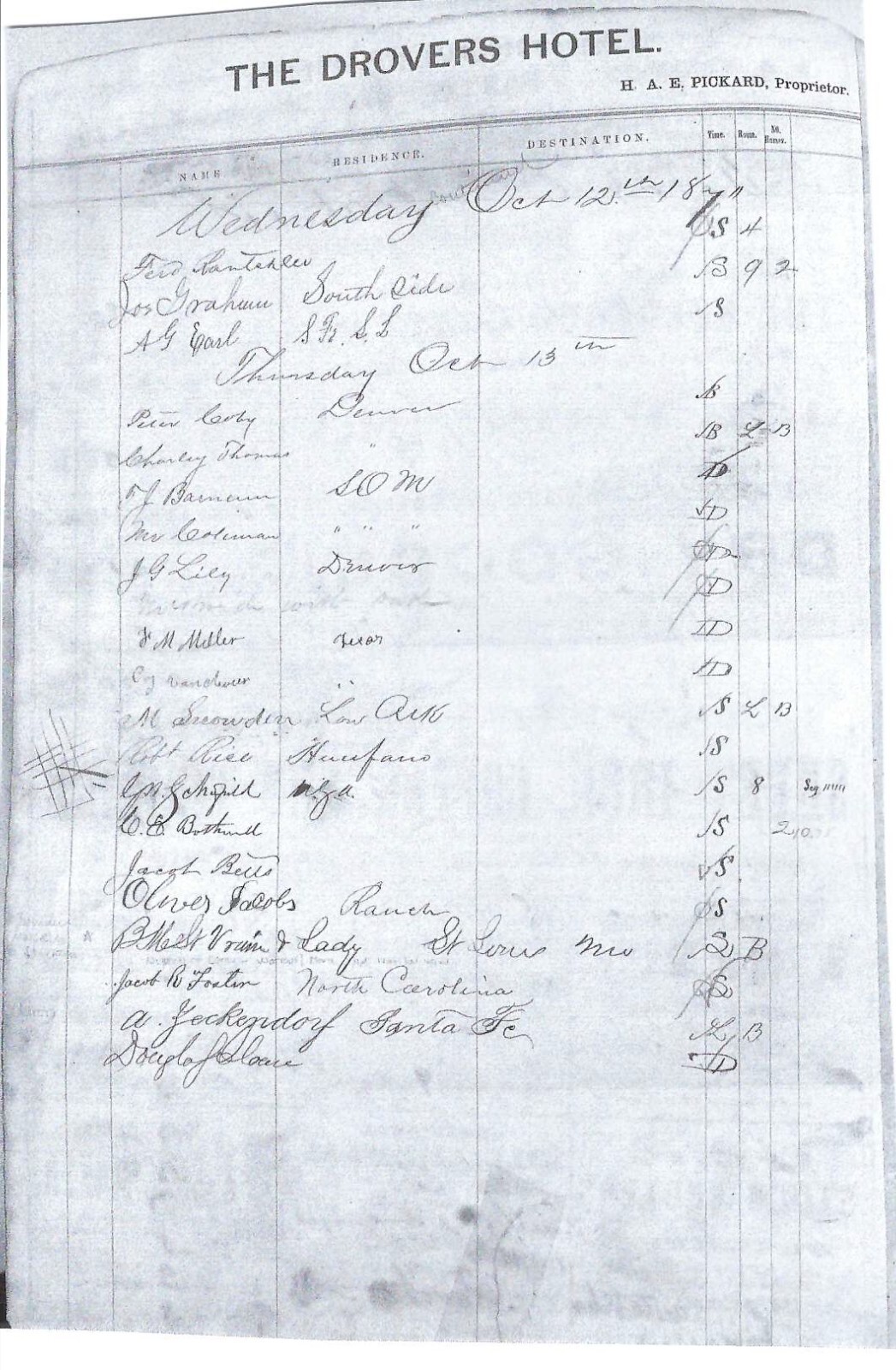 1870 Register Shows Charles Goodnight, Gettysburg Hero Stayed At Drovers Hotel