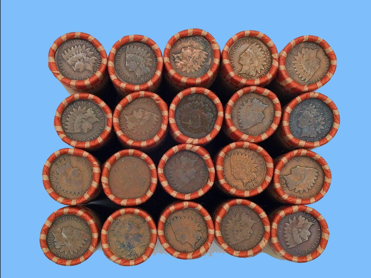 Unsearched Roll ~ Sealed Wheat Penny Rolls ~ Indian Cent Ender ~ Estate Purchase