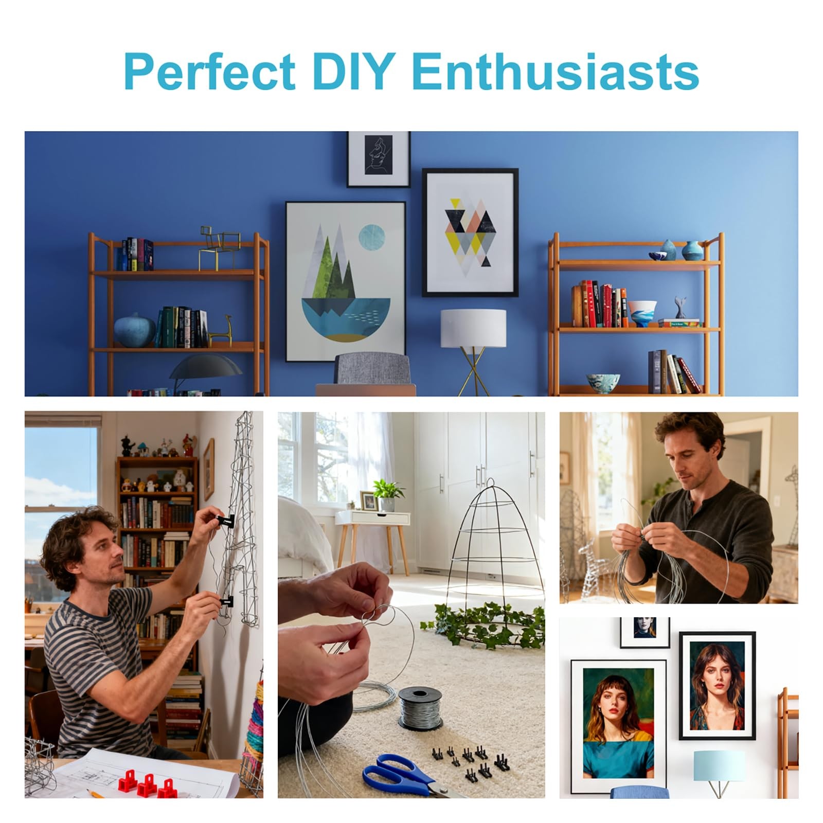 20 Gauge Craft Wire, 164 Feet Galvanized Metal Wire for Picture Hanging, Bons...