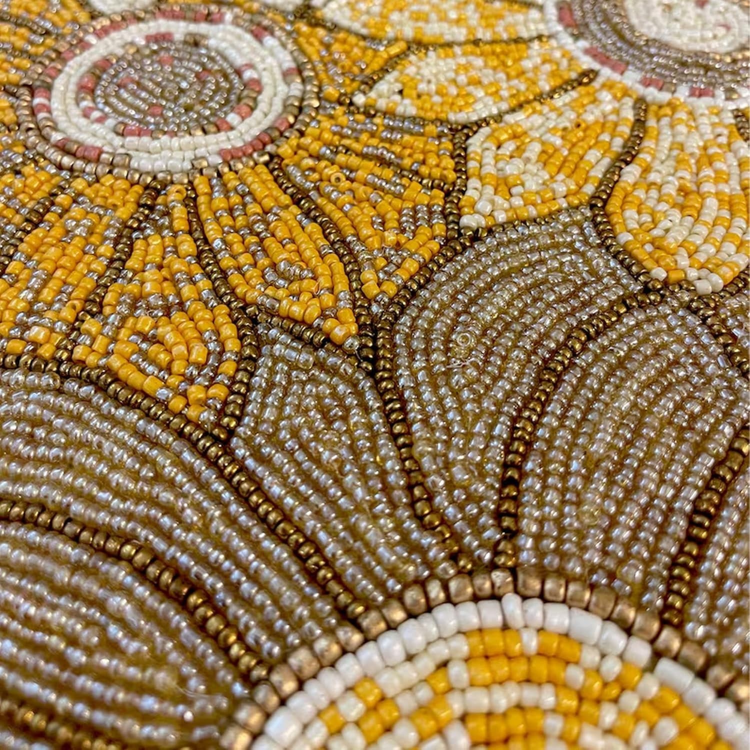 TBS Multi Color Floral Design Hand Crafted Table Runner Fully Beaded 13" x 36"