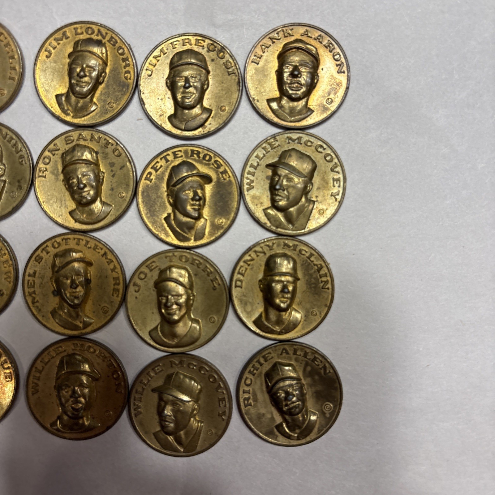 1969 Citgo Gasoline Baseball Coin Complete Set of 20 ( Aaron-Rose-Killebrew- etc
