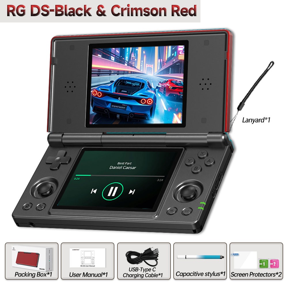ANBERNIC RG DS Dual-Screen Retro Handheld Game Console Android14 4"IPS Flip Gift