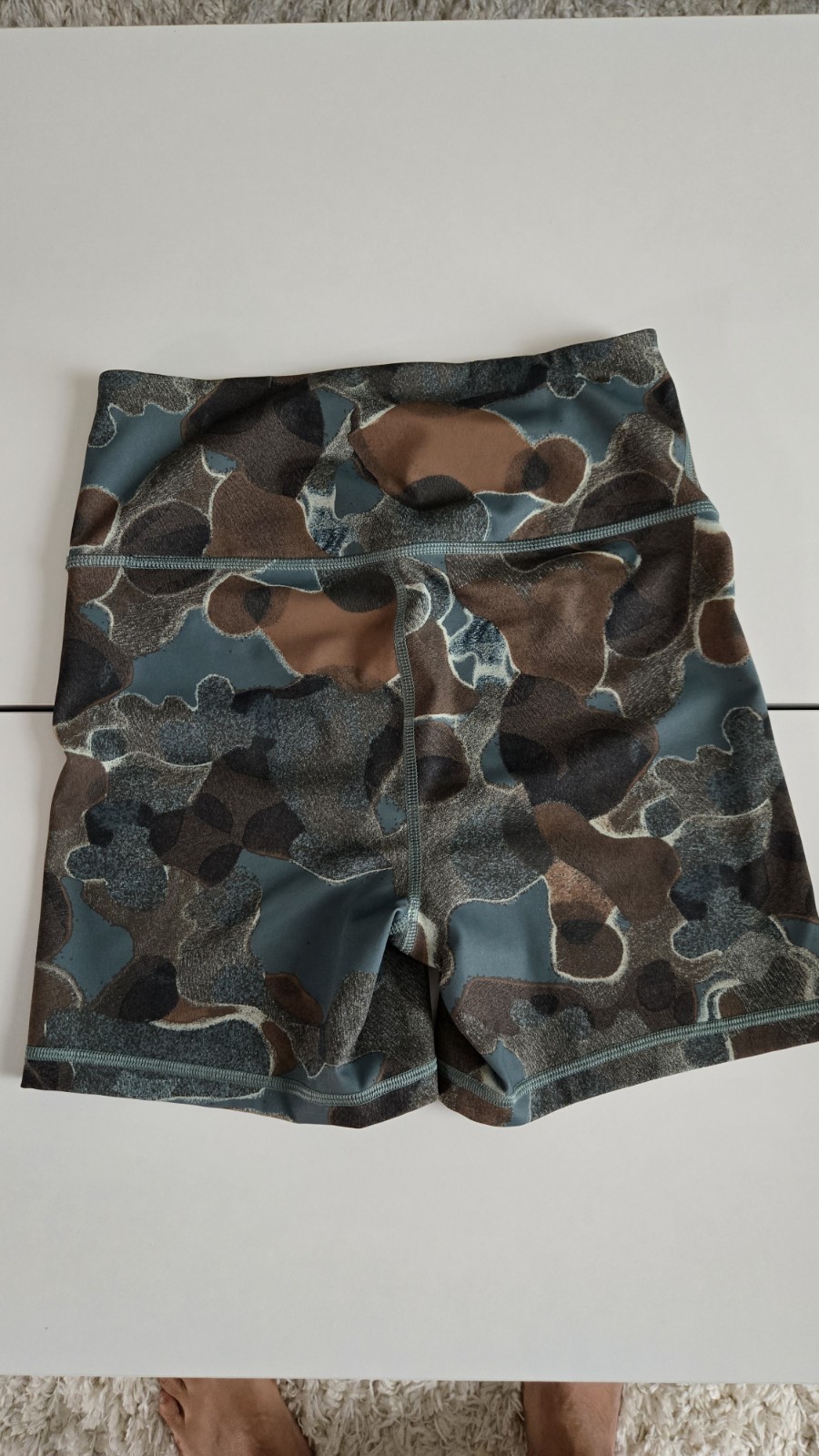 The North Face- Elevation Dark Sage Camo Texture Print Bike short-Size S NWT